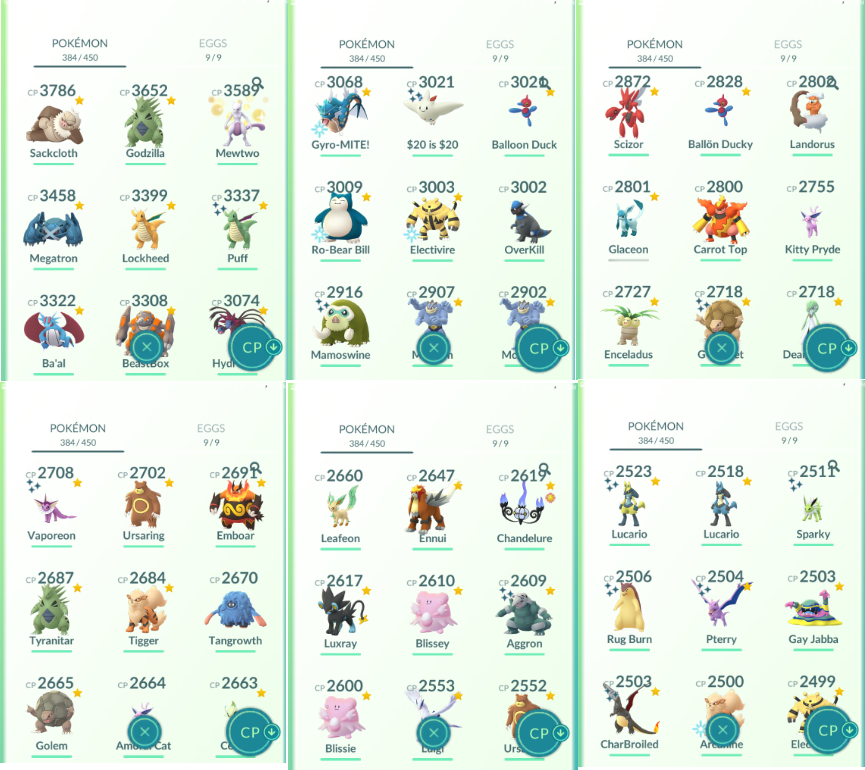 Account 1 - Shiny Collection [Red Team] - Pokemon GO – PokeMarkett